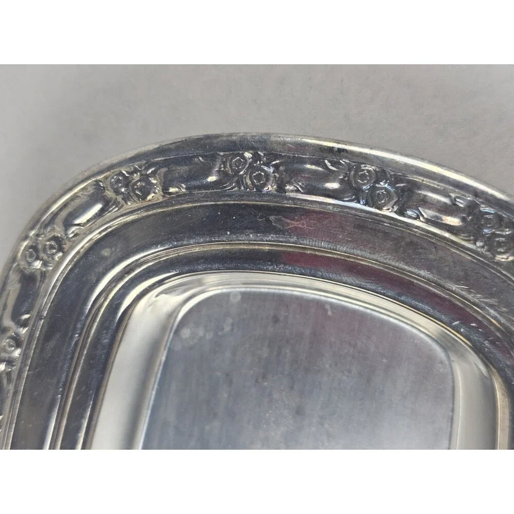 Wm. Rogers Silverplate Covered Butter Dish w/ Glass Liner & Serving Tray